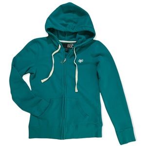 Fox teal zip up hoodie